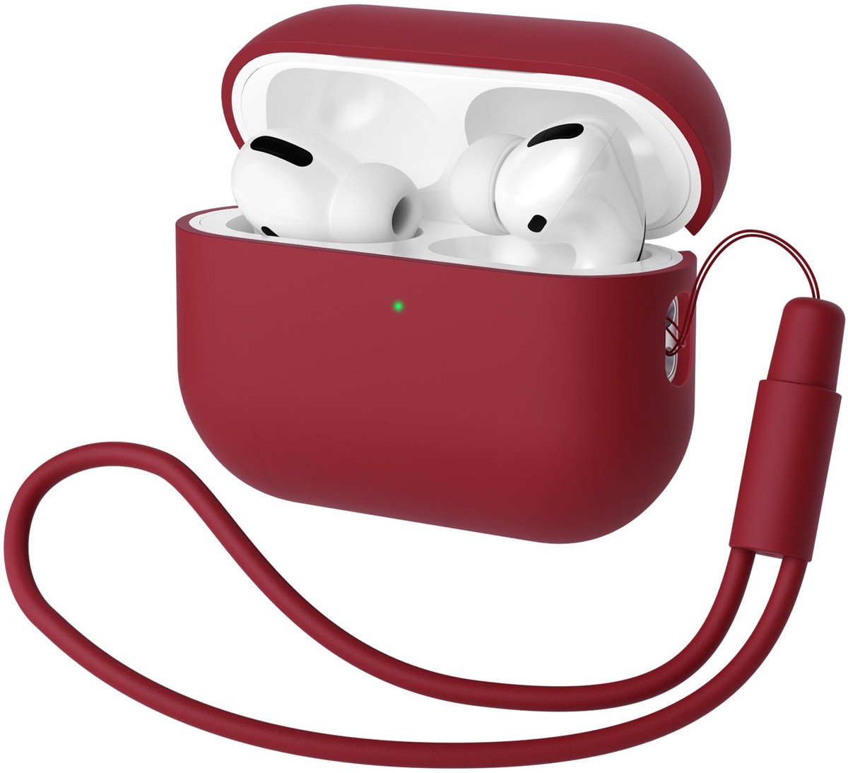 hoes Compatibel met Airpods Pro 2 Generation hoes 2022, Ultra-Thin, siliconen stootvaste zachte beschermhoes voor Airpods Pro 2 (rode wijn)