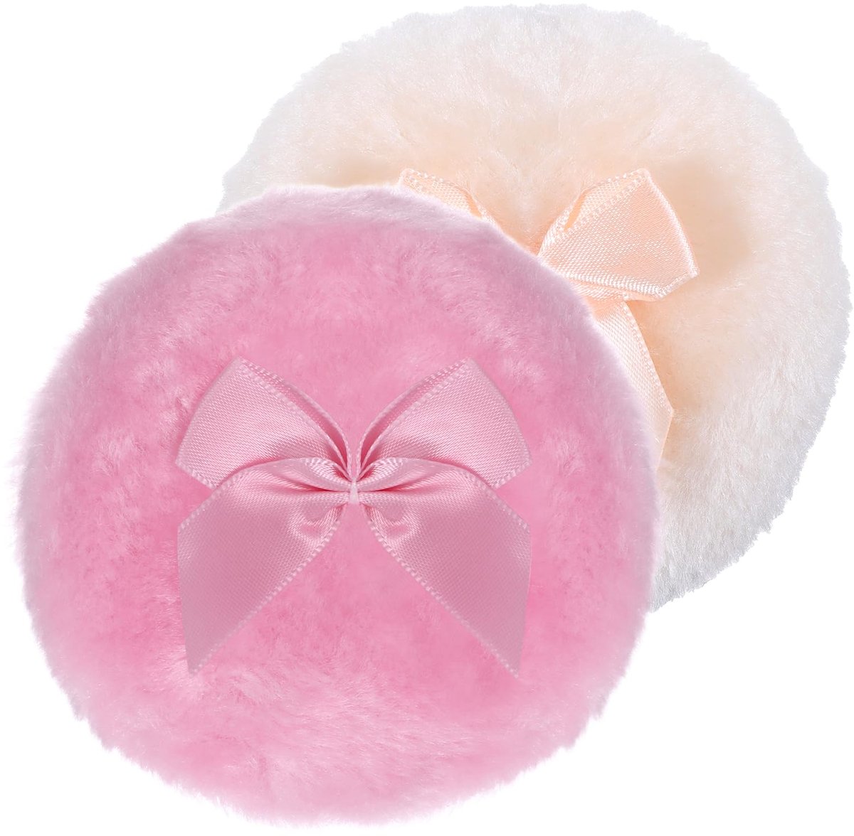 2 stuks 9,5 cm afstoffen poederdons, zacht wasbaar herbruikbaar grote pluizige stofpuffs voor natte droge make-up gezicht lichaam