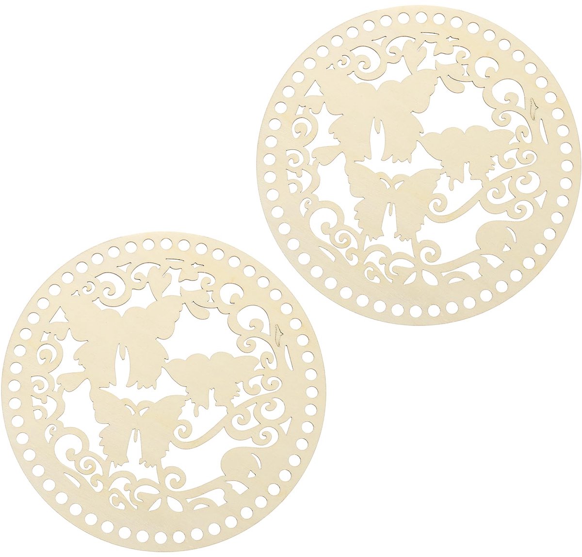 Mand basis, 7,9 inch houten gehaakte mand bodem zak ronde bodem basis weven benodigdheden voor vrouwen haken en ambachtelijke projecten doe-het-zelf handtas, houtkleur (LT01403)