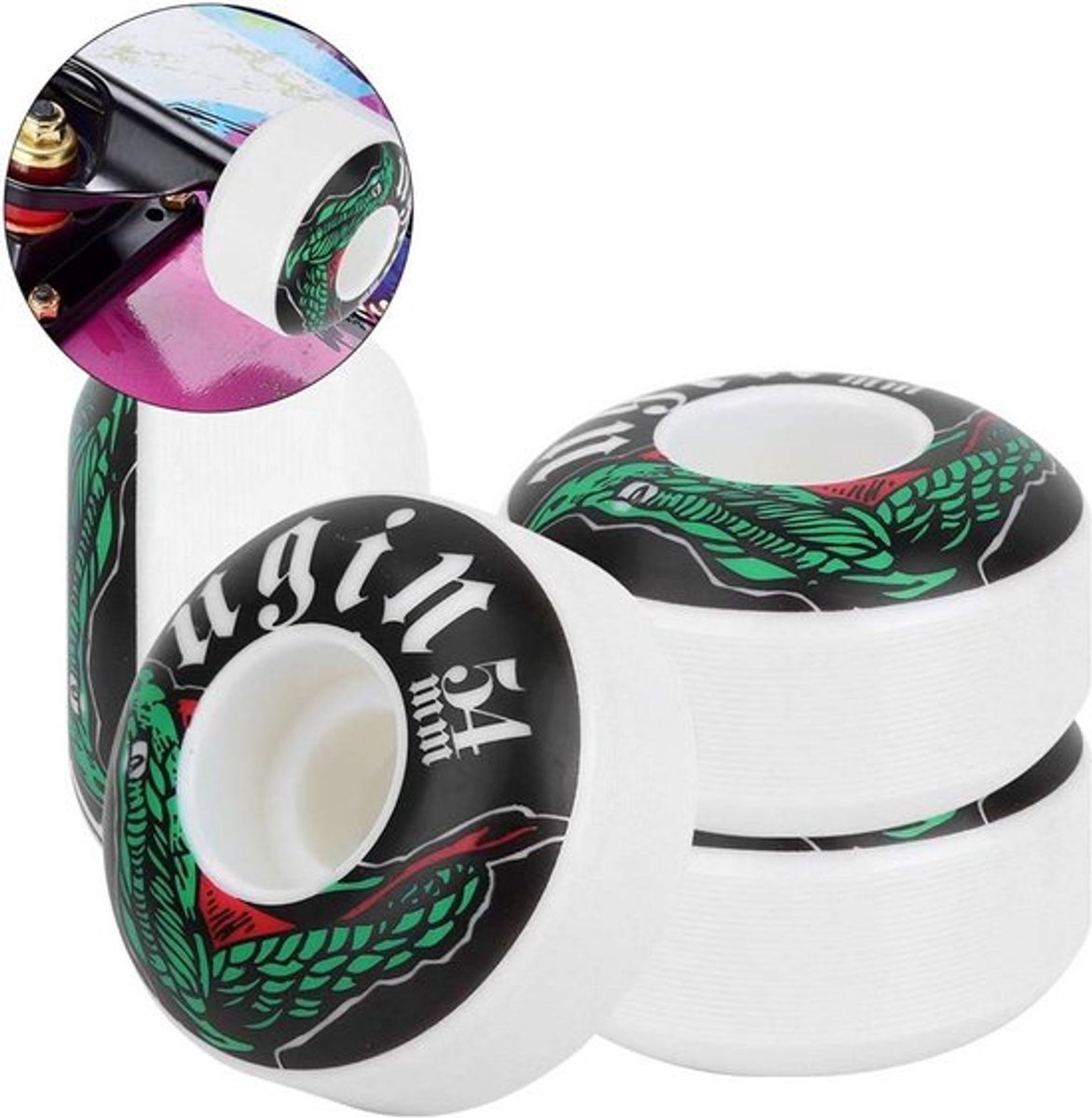 Dailygoody PU-Straatwielen Skateboardwielen Hoogwaardige Wit