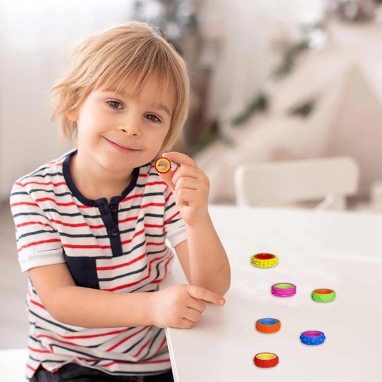 12 stuks stille fidget-speelgoedset, sensorisch autisme voor speelgoed, sensorische fidget-ring siliconen, ADHD-hulpmiddel voor kinderen en volwassenen bij autisme, anti-stress speelgoed ter — afbeelding 3