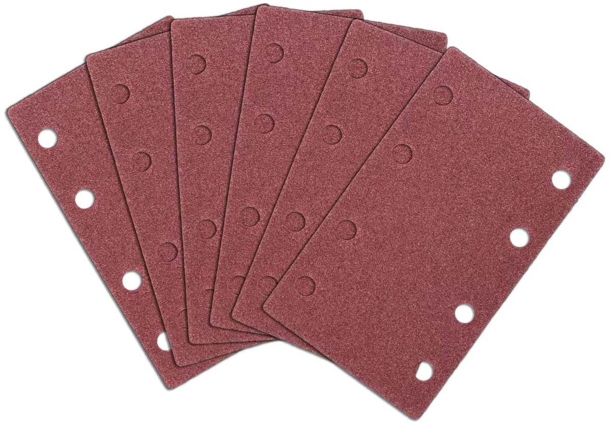 80 x 133 mm, 25 stuks schuurpapier met 8 gaten, rechthoekig schuurblad voor vlakschuurmachine (korrelgrootte 240)