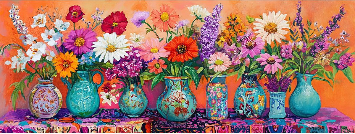 Groot Schilderen Op Nummer Voor Volwassenen Beginners Bloem, DIY Olieverfschilderij Op Canvas Met, Paint by Numbers Kit Vaas Voor Thuismuurdecoratie 30x80 cm