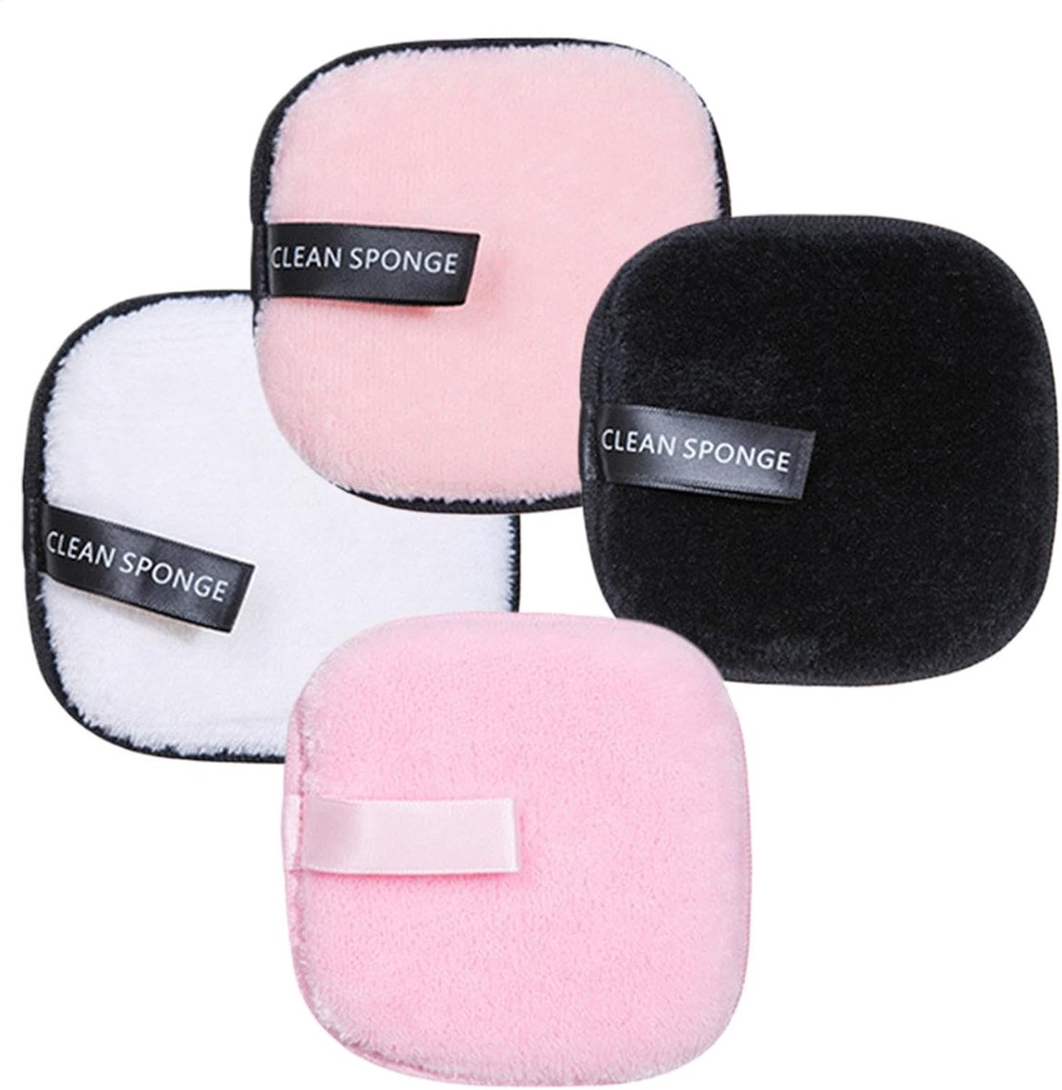 Gezichtspads - Make-up remover - Huid reinigen - Dubbelzijdig - 4 stuks - Wit