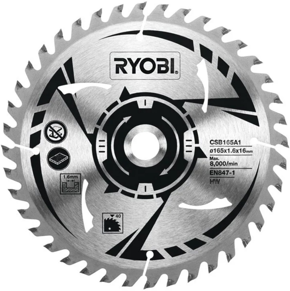 Ryobi CSB165A1 Serie - Cirkelzaagblad - 165mm - TCT Zagen