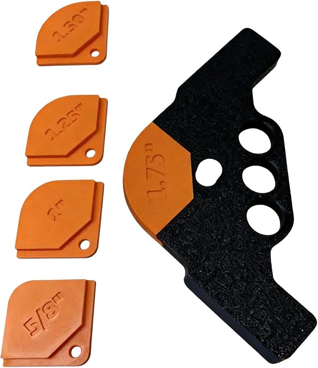 Hoekradius sjablonen - Houtgeleiding set - Meubelbewerking precisie - Nauwkeurig positioneringsgereedschap - 5 Delige set - Oranje