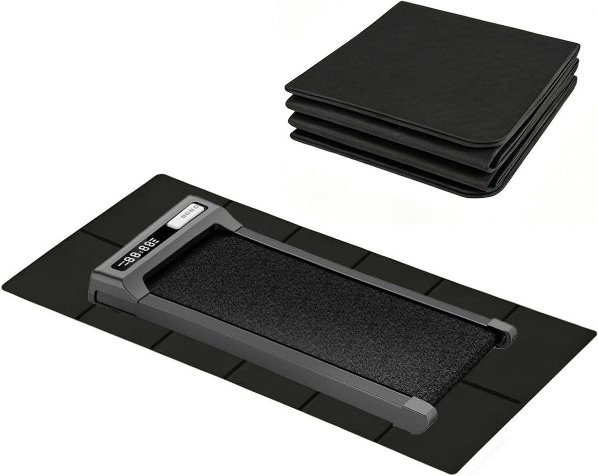 Vloerbeschermingsmat voor fitnessapparatuur, antislip, opvouwbaar, ideaal voor hometrainers, crosstrainers en loopbanden, 183 x 61 x 0,6 cm, duurzaam PVC materiaal, gym vloermat voor optimale bescherming