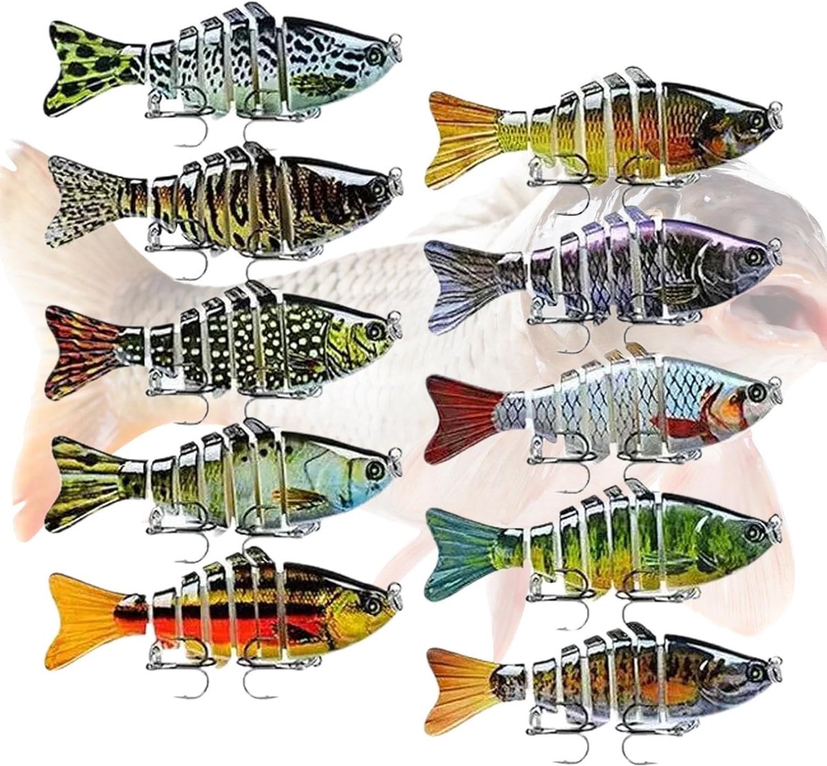 Drijvend aas - Kunstaas set - Zoetwatervissen - Realistische beweging - 10 stuks - Multicolor