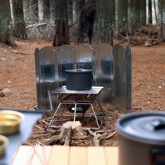 Kookwindscherm Gasfornuis - Outdoor Kookscherm - Efficiënt Koken - Hoge Temperatuur Bestendig - 40 Cm - Zilver — afbeelding 5