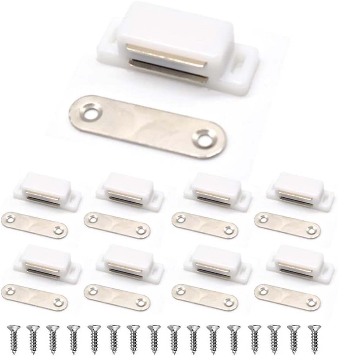Magnetische Deurvanger - Kastdeur Magneten - Kasten Sluiten - Sterke Magneetkracht - 8 Stuks - Wit