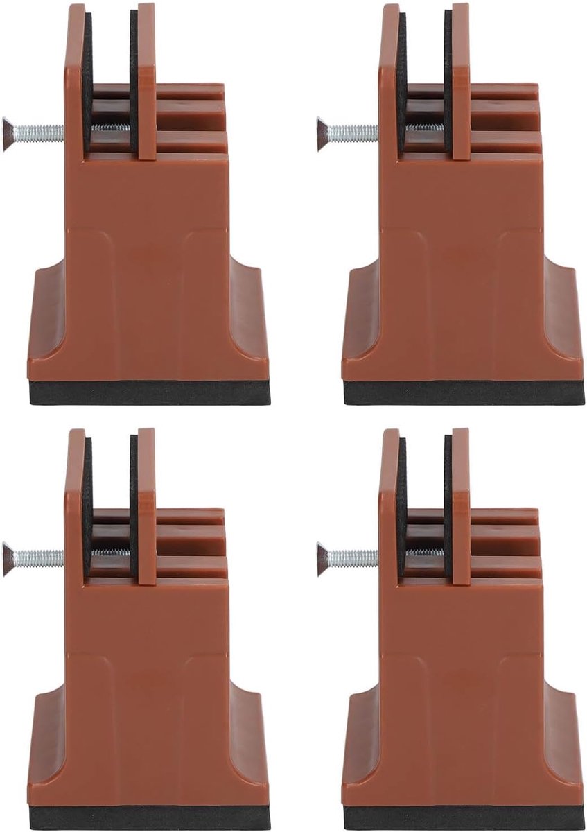 Robuuste Meubelverhogers - Bedverhogers Schroefklem - Ruimte Creëren - Verstelbare Schroefklem - 4 Stuks - Zwart