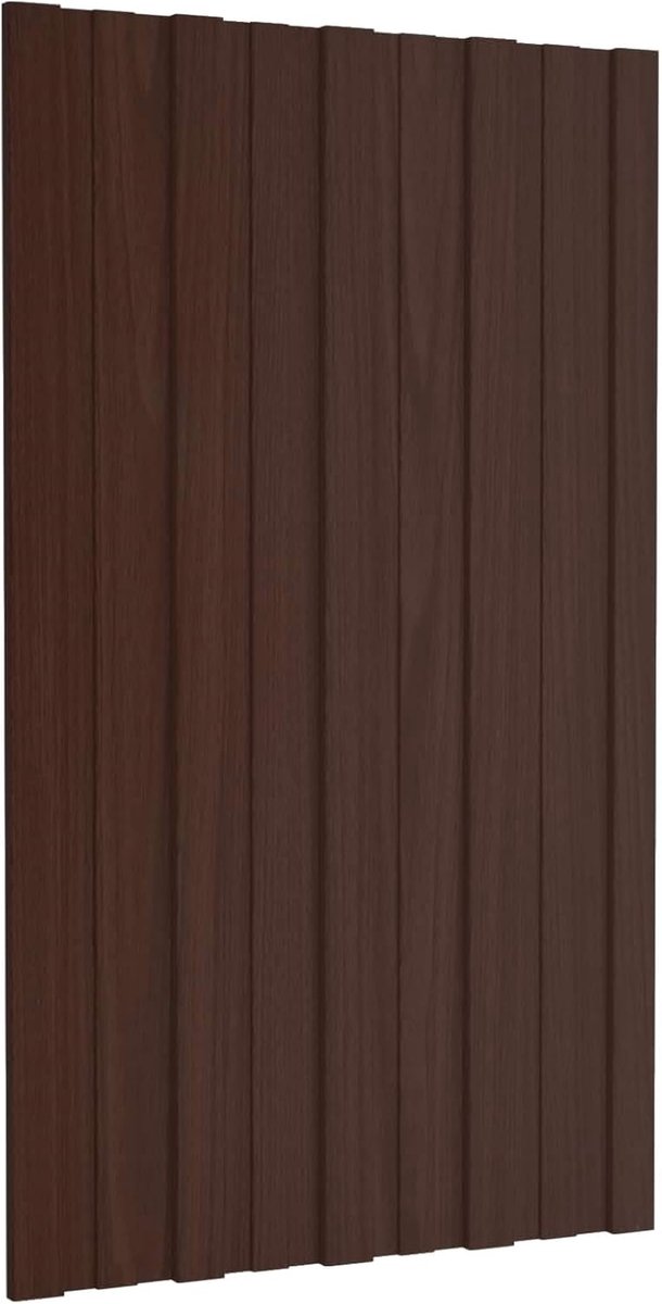 12x Dunne Dakpanplaten Metaal - 100x45 cm Golfplaten Verzinkt Staal Bruin