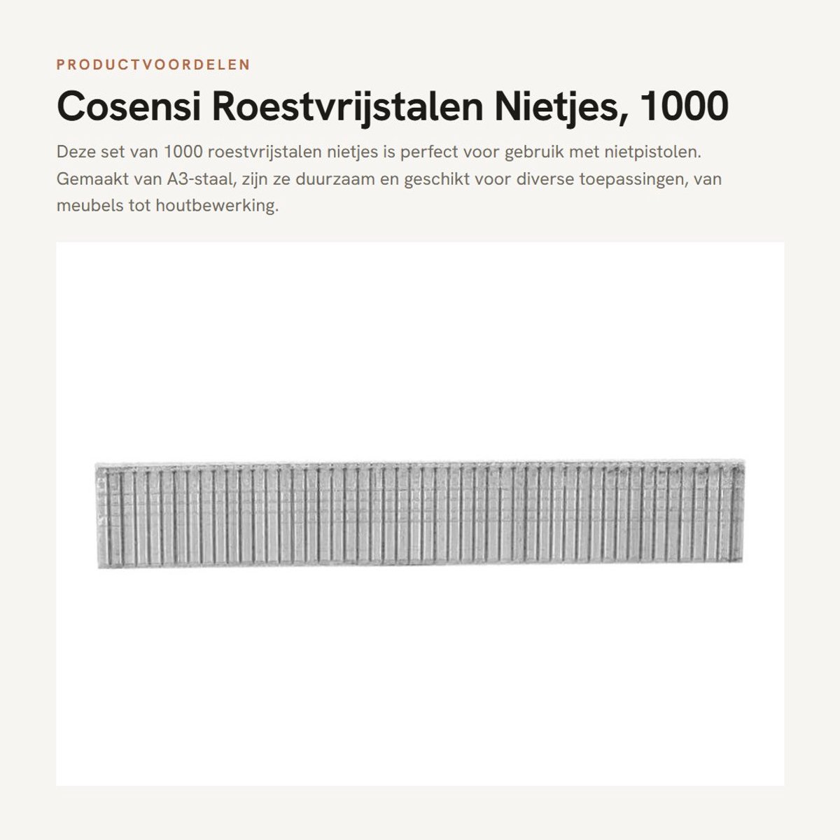 Dailygoods - Roestvrijstalen Nietjes, 1000 Stuks, T-type, 1/2 Inch