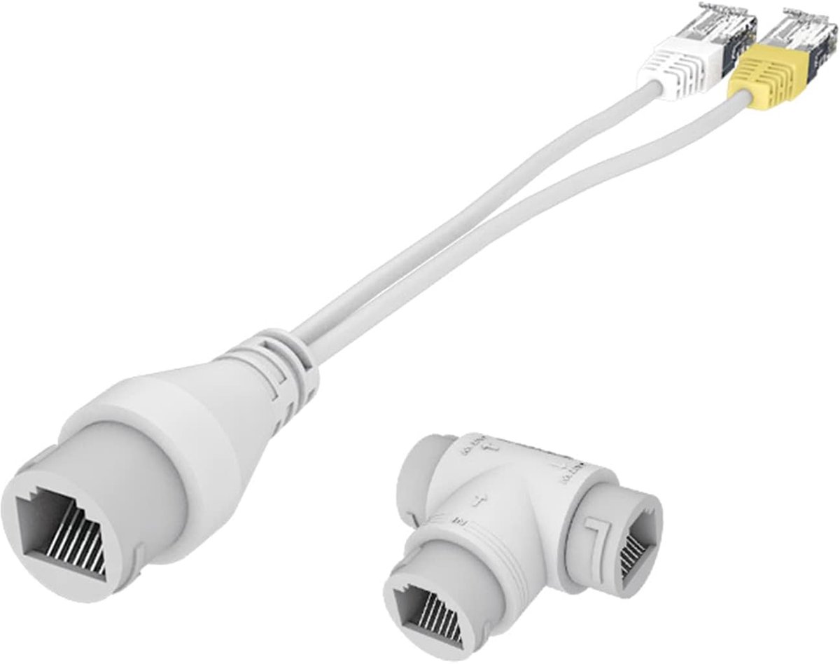 Netwerk Adapter - Ethernet Kabel - Apparaten Verbinden - Twee Apparaten Eén Kabel - 100 Meter - Zwart