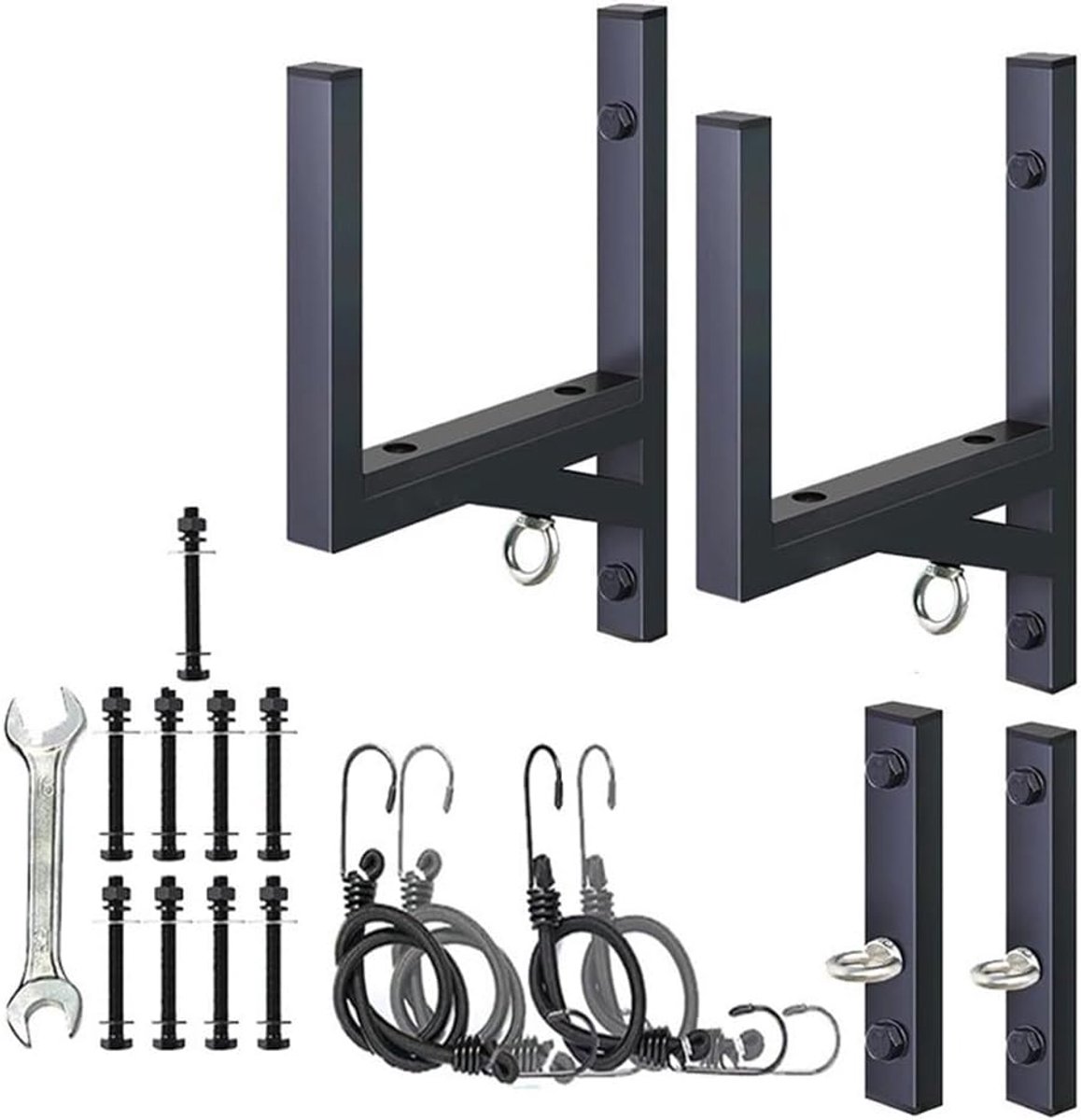 Ladderrek Aanhanger - Rek voor Materiaal - Transport Materiaal - Zijmontage Ontwerp - 300 Lbs Draagvermogen - Zwart