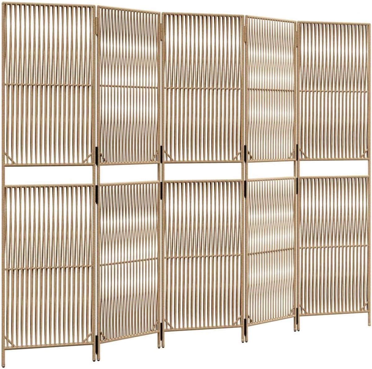 Kamerscherm 5 panelen - Ruimteverdeler privacy - Woonruimte indelen - Lijn-geweven design