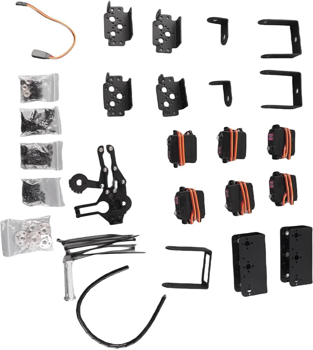 Robotarm Kit - Mechanische Arm - Educatief Project - 6DOF Manipulator - 2mm Aluminium - Zwart