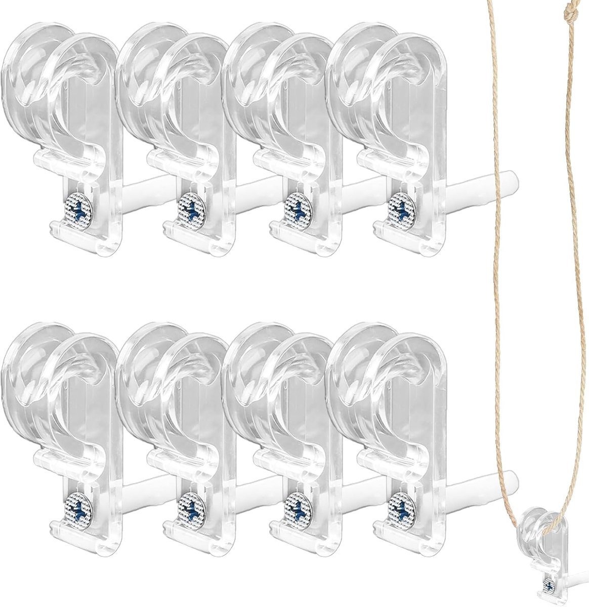 Ketting Haken - Gordijn Clips - Veilige Bevestiging - Kindvriendelijk Ontwerp - 8 Stuks -