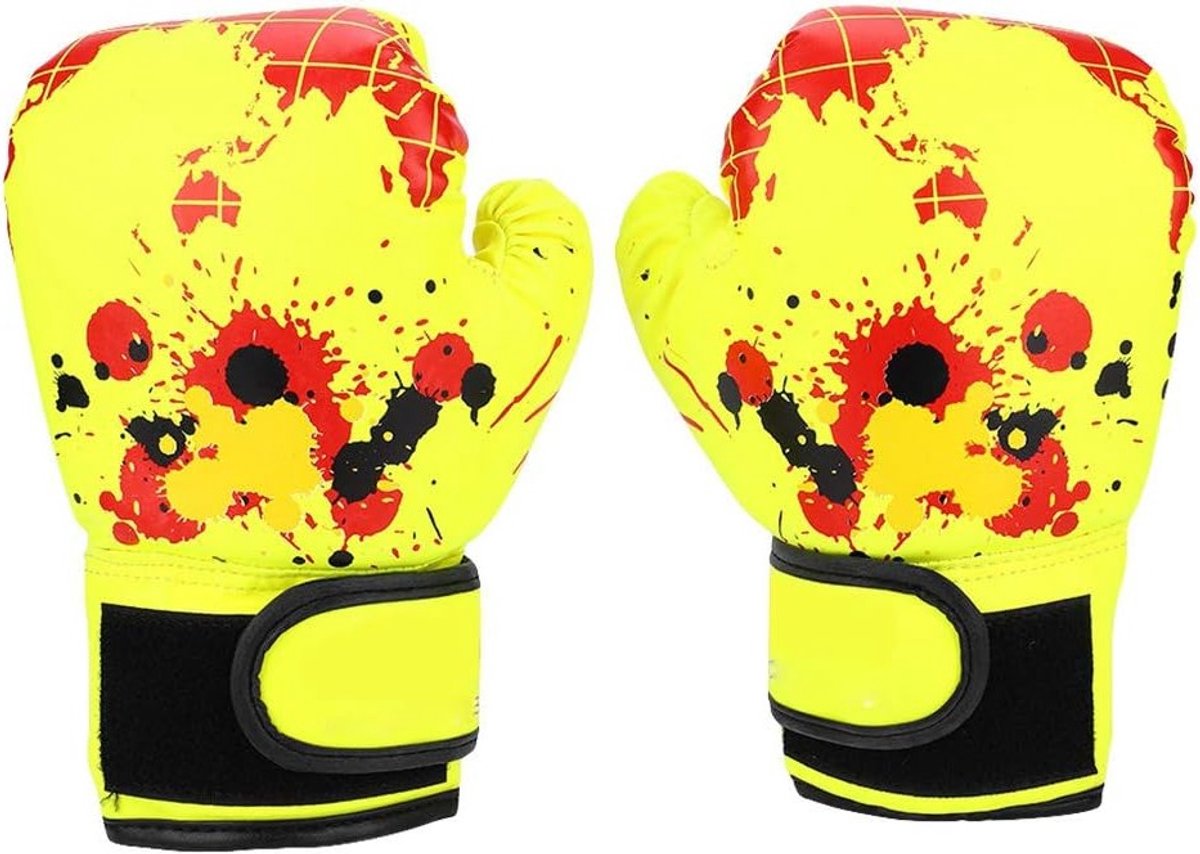 Boxhandschoenen voor Kinderen van 2 tot 11 Jaar, Ideaal voor Muay Thai en Kickboksen, Gele Training Handschoenen