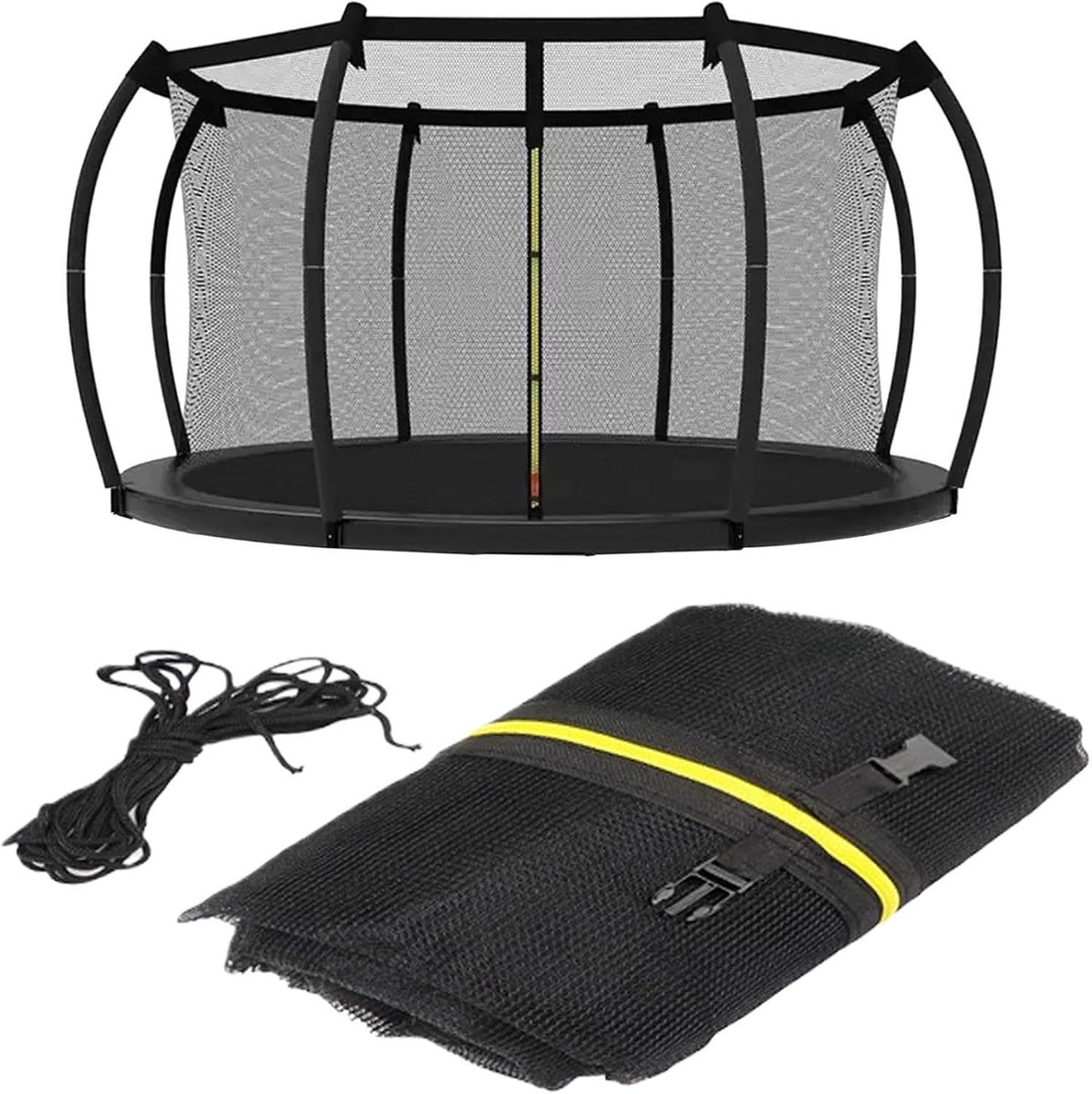 Trampoline Veiligheidsnet - Vervangend Net - Buiten Spelen - Weerbestendig Nylon - 305 cm Diameter - Zwart