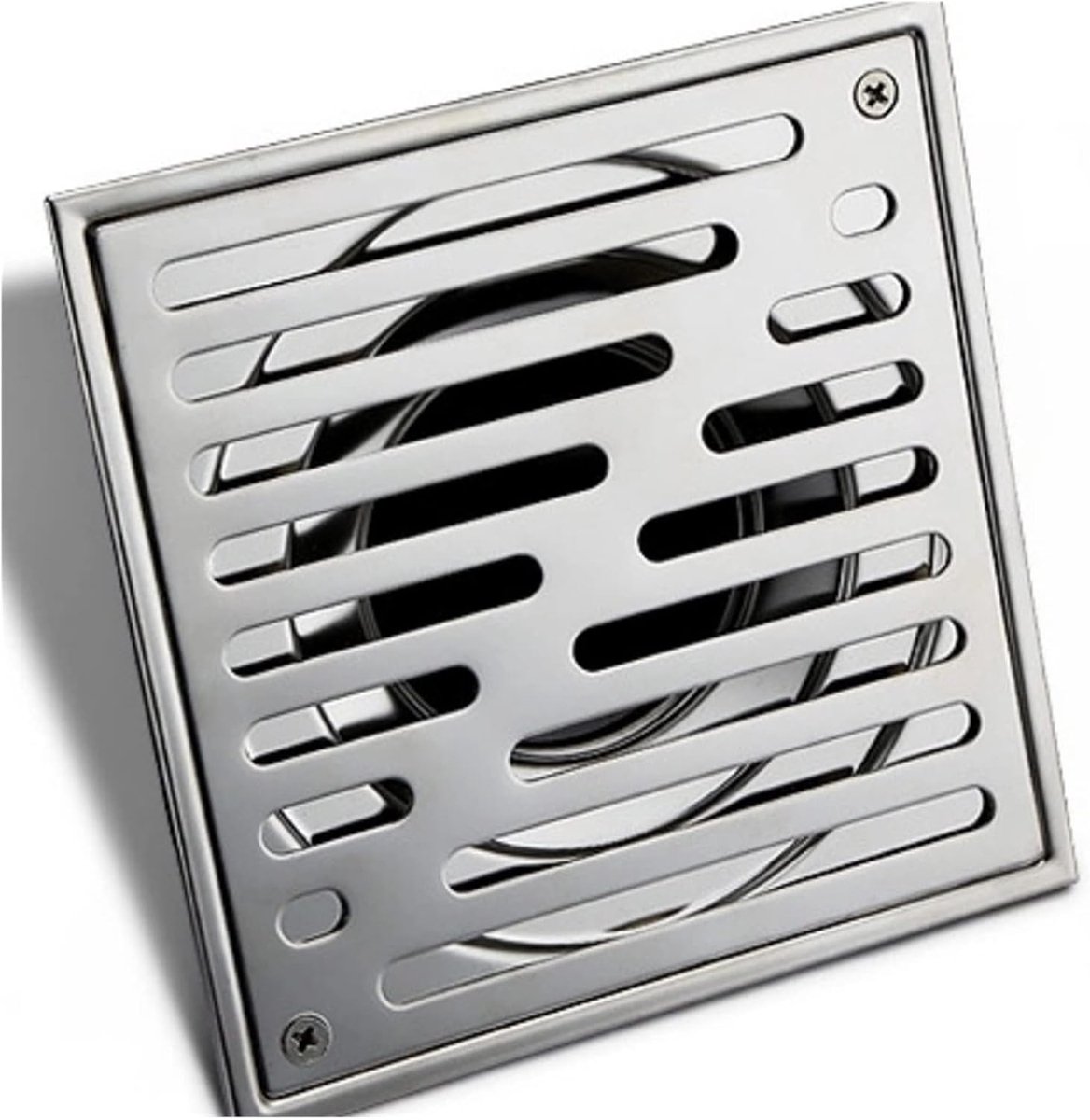 Vloerafvoer Vierkant - Douchegoot Rooster - Snel Water Afvoeren - Automatisch Sluitend - 120 mm - Zilverkleurig