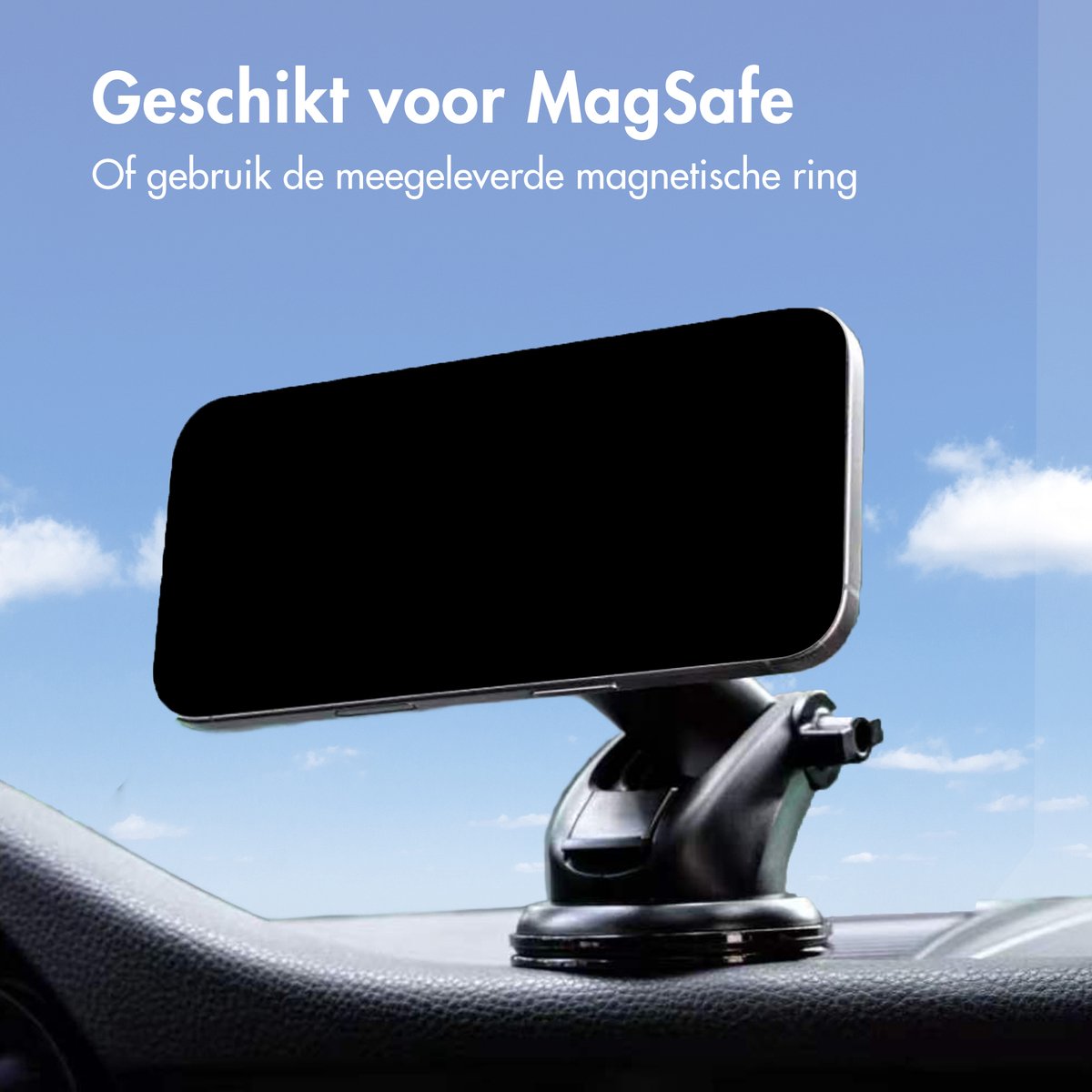 imoshion Telefoonhouder Auto Magnetisch - Geschikt voor MagSafe - Krachtige Zuignap voor Dashboard / Raam - GSM houder – foto 3