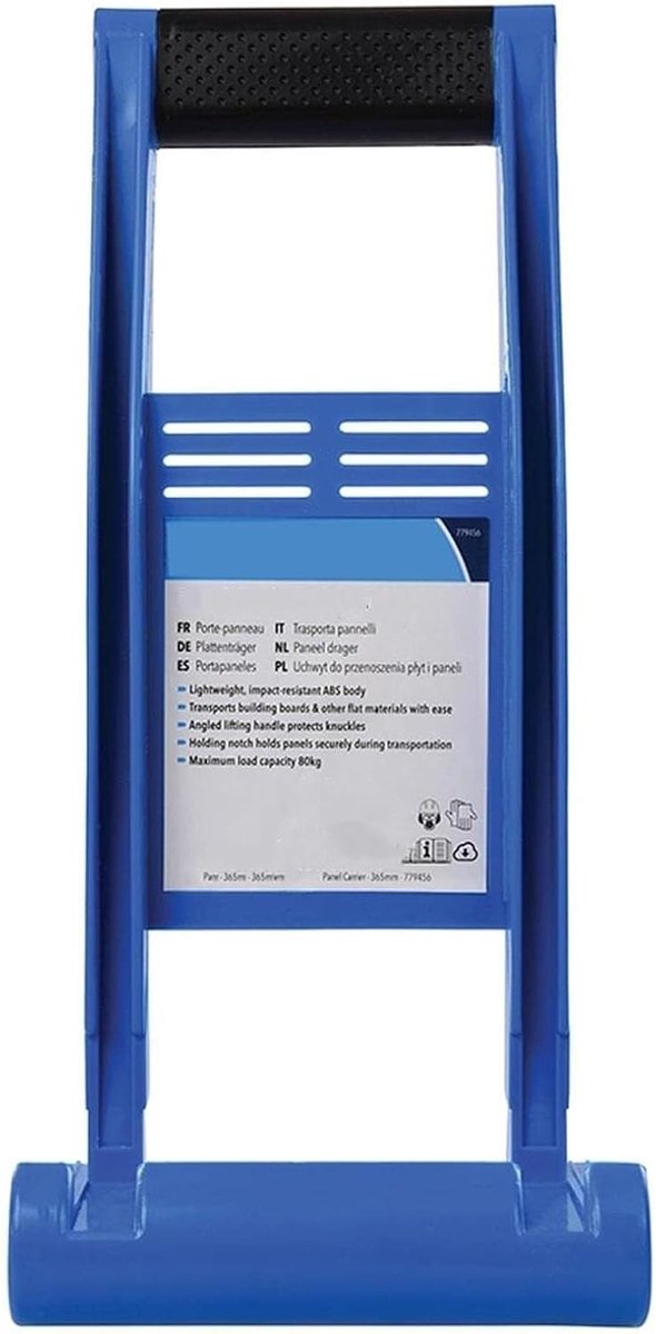 Paneeldrager - Gipsplaatlifter - Bouwplaten Vervoeren - Ergonomische Handgreep - 80 kg Capaciteit - Grijs