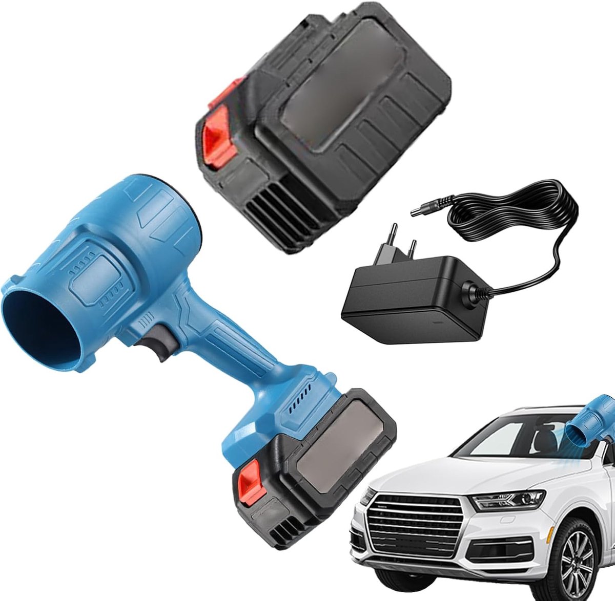 Draadloze Bladblazer - Luchtblazer Stofzuiger - Buitenruimte Schoonmaken - Krachtige 6000 mAh Batterij - 30 x 15 cm - Blauw