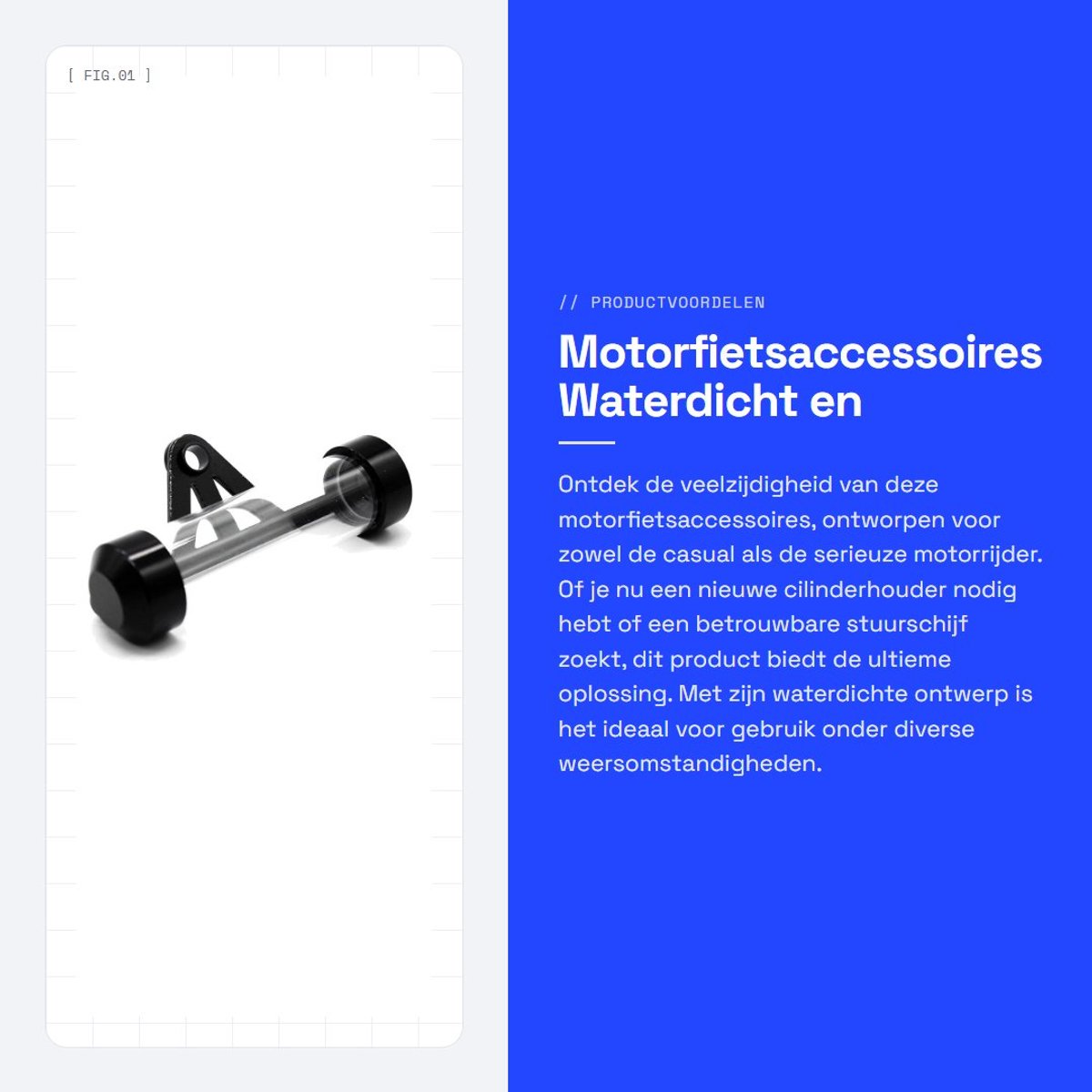 Dailygoods- Cilinderhouder Waterdicht - Motorfietsaccessoires - Universeel - Sterk/Robust - Eenvoudig te monteren - 115 mm lengte - Motorsteun