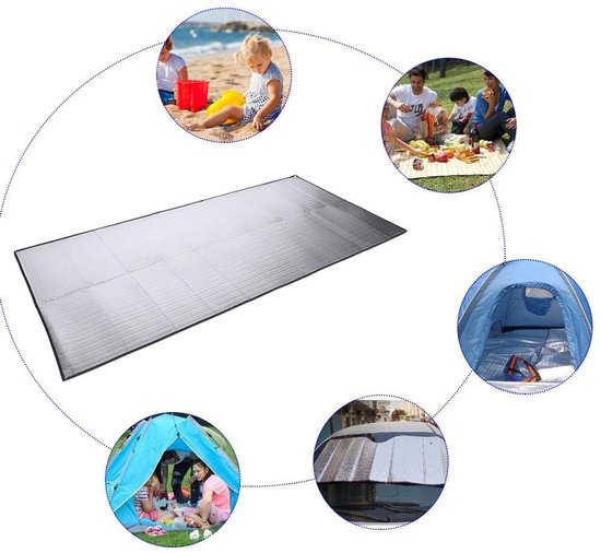 Dailygoods- Campingmat Dubbelzijdig Vochtbestendig - Opvouwbaar - Lichtgewicht - Draagtas - Perfect voor Kamperen/Picknicken - Bescherming tegen Vochtig Gras - Slaapmatje van Dailygoods — afbeelding 4