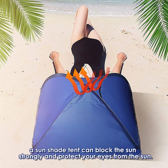 Pop-up strandzon minitent met ritssluiting, draagbare persoonlijke strandzon beschutting gezicht hoofd schaduw bescherming tent voor outdoor picknick strand camping van POP — afbeelding 4
