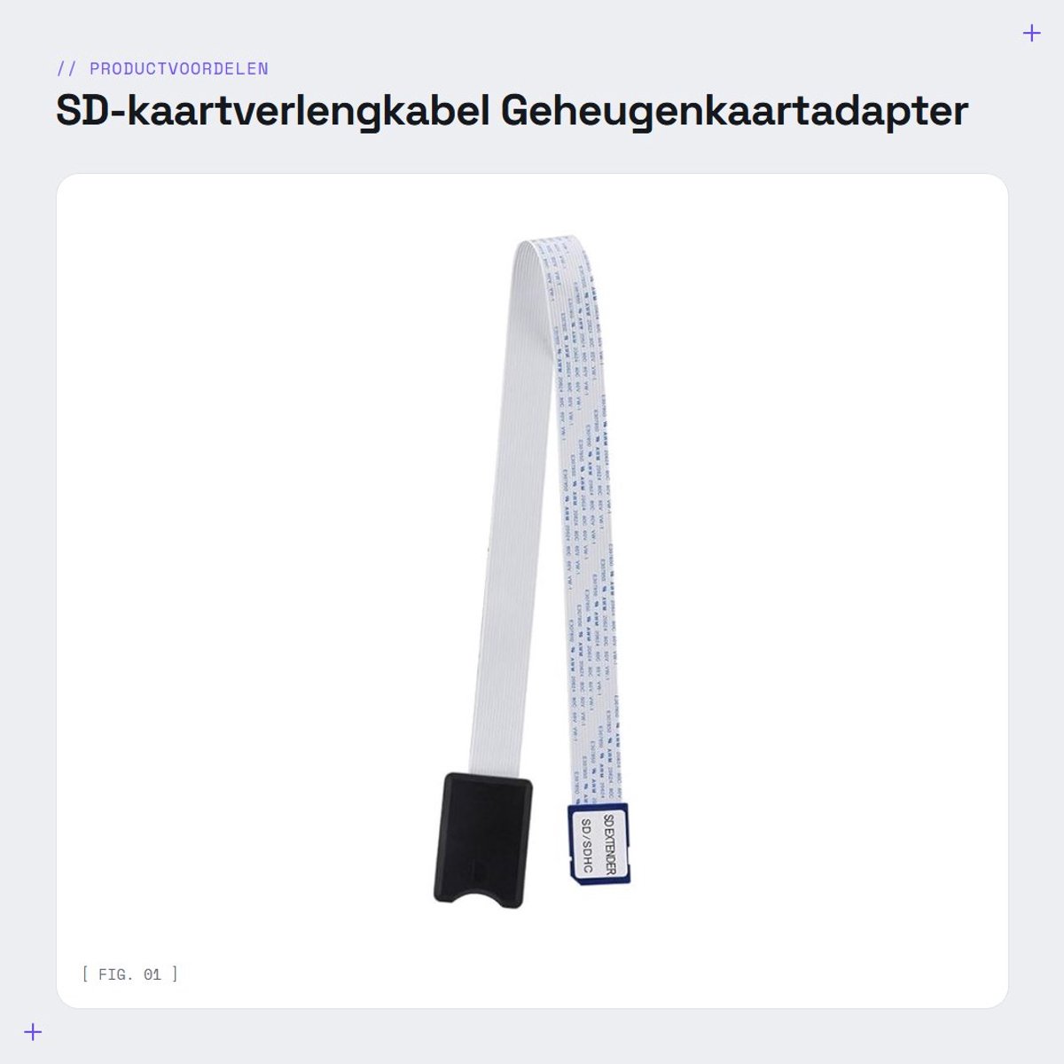 Dailygoods - SD-kaartverlengkabel - Geheugenkaartadapter - Stabiel signaal - Universeel - Geschikt voor SD - Voor auto en GPS