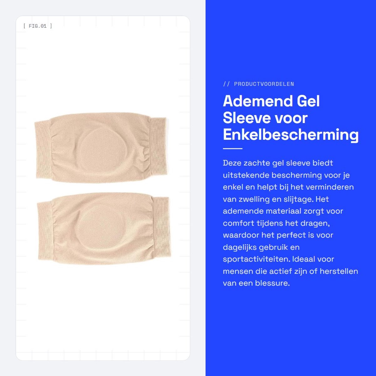Shopcentral - Enkelbeschermhuls - Beschermend kussen - Zachte siliconen - Ademend - Voetsokken - Geschikt voor laarzen, skates, spalken