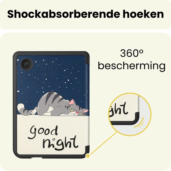 Hoes Geschikt voor Kobo Clara Colour - E-reader Bescherm Hoesje Case Sleep Cover Trifold - Hoes Geschikt voor Kobo Clara Colour Hoesje - Kat — afbeelding 5