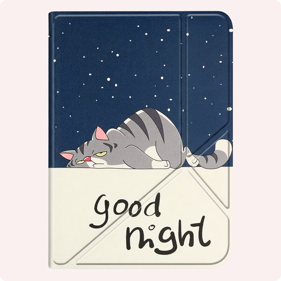 Hoes Geschikt voor Kobo Clara BW Hoesje Bookcase Cover Book Case Hoes Sleepcover Trifold - Kat — afbeelding 4