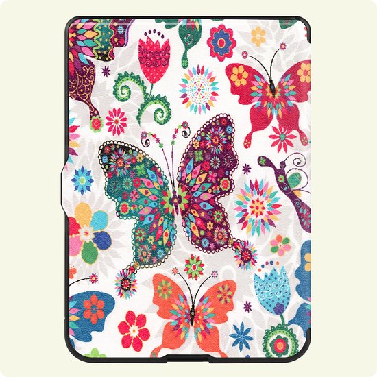 Hoes Geschikt voor Kobo Nia - E-reader Bescherm Hoesje Case Sleep Cover Trifold - Hoes Geschikt voor Kobo Nia Hoesje - Vlinders — afbeelding 5