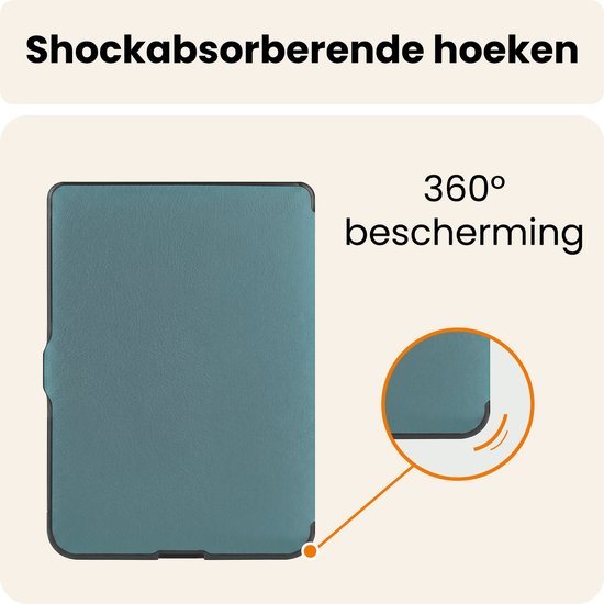 Hoesje Geschikt voor Kobo Nia Hoes Book Case Trifold - Hoes Geschikt voor Kobo Nia Hoesje Book Cover - Donkergroen van Hoesje  — afbeelding 4