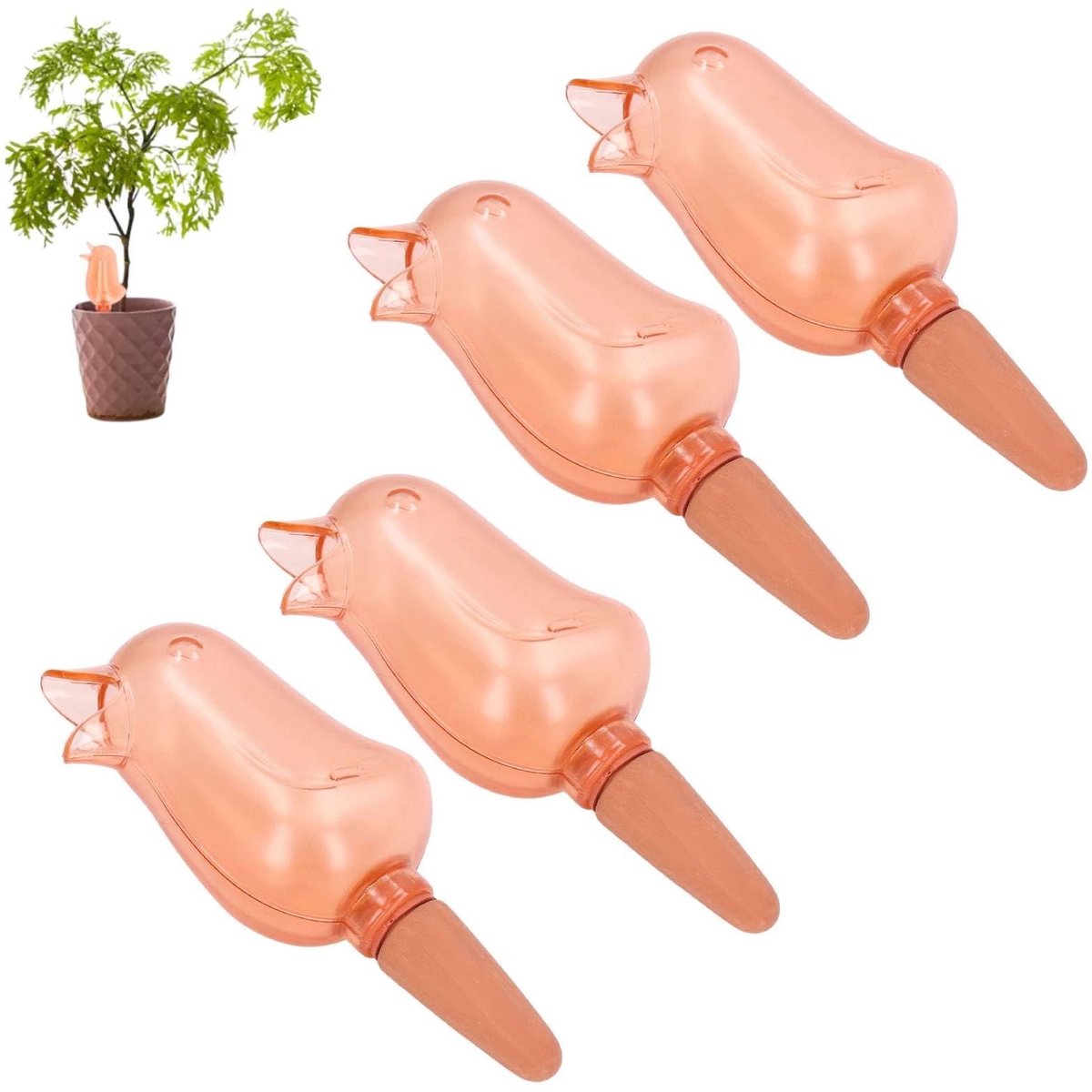 Dailygoods- Zelf Irrigatie Spikes - 4-Pack - Automatische Drip Irrigatie - Vogelontwerp - Plant Irrigatie Ballen - Natte Wortels voor Binnenplanten - Plantenbewateringssysteem