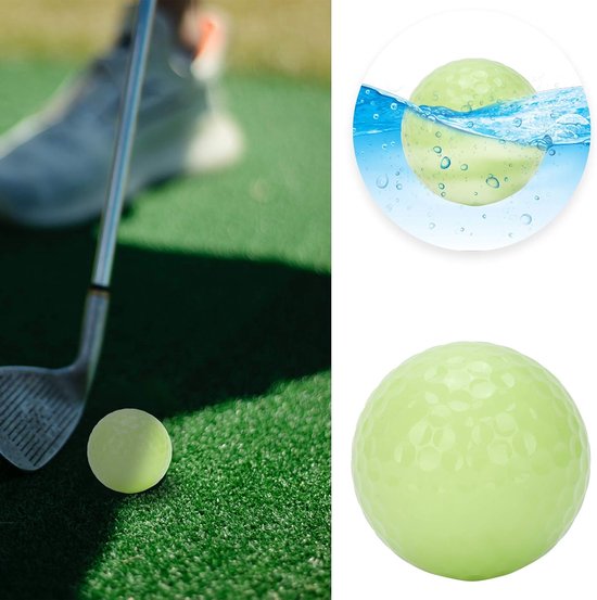 Glow Golfballen - Oefenballen - Avond Golfen - Dubbele Fluorescente Laag - 1 Bal - Groen — afbeelding 5