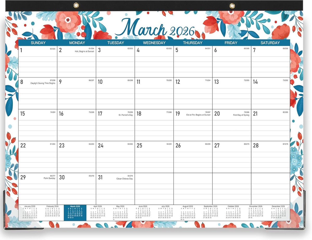 Bureaukalender 2024-2025 - Maandelijkse planner - Afspraken plannen - 18 maanden overzicht - 305 x 432 cm - Wit