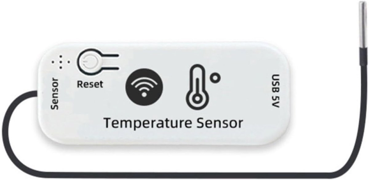Temperatuursensor - Slimme Schakelaar - Automatische Klimaatregeling - Roestvrijstalen Sonde - 1 meter sonde - Wit