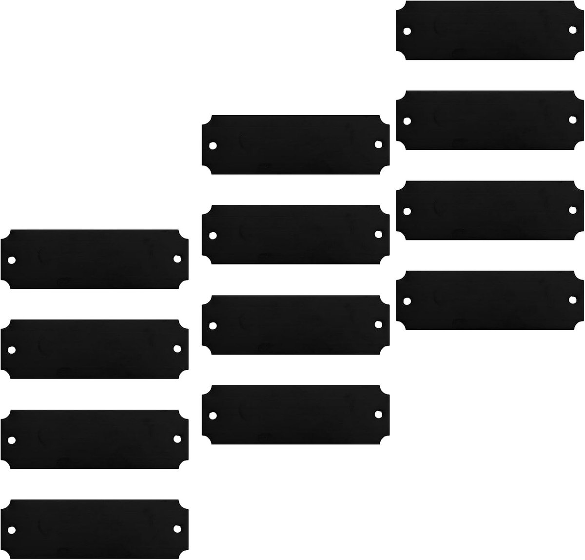 Metalen Labels - Naamplaatjes Hangers - Gepersonaliseerde Identificatie - Duurzaam Roestvrij Staal - 7.6 x 2.55 cm - Zwart