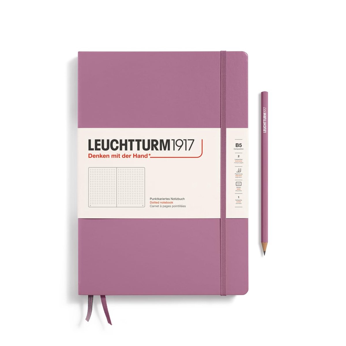 Notitieboek Composition - Schrijfdagboek Hardcover - Ideeën Vastleggen - Genummerde Pagina's - B5 - Dusty Rose