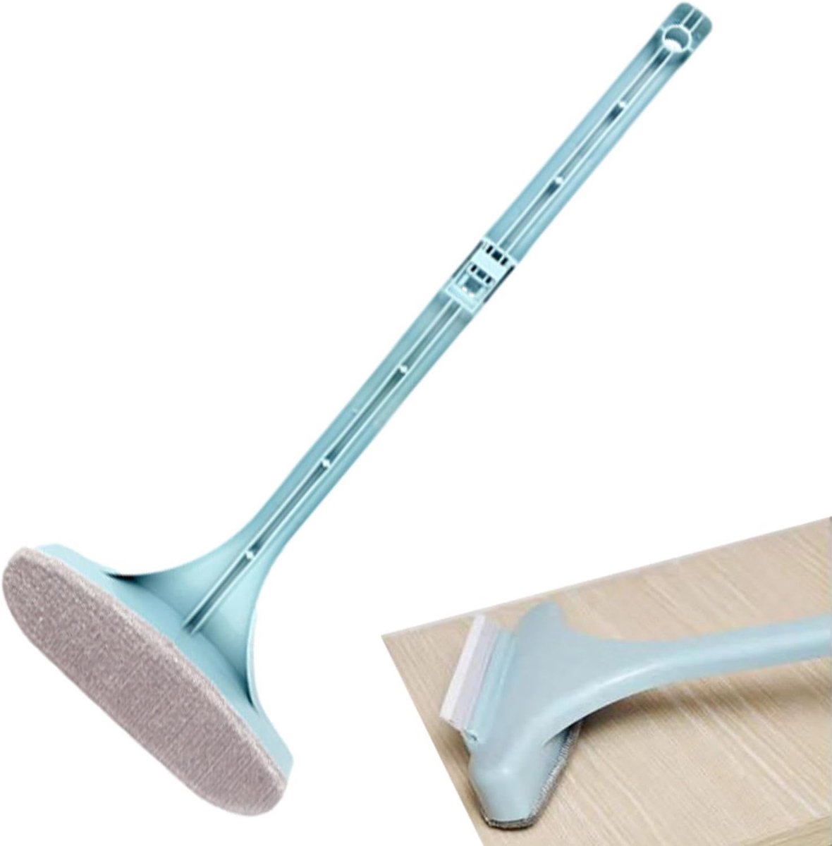 Glazen Schraper - Raamreiniger Borstel - Streeploos Reinigen - Dubbele Functie - 21 x 54 cm - Grijs