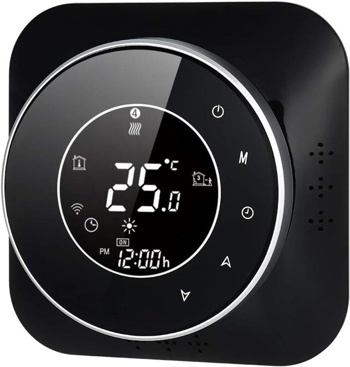 Slimme thermostaat - Kamerthermostaat - Verwarming regelen - Programmeerbaar - 51 mm display - Zwart