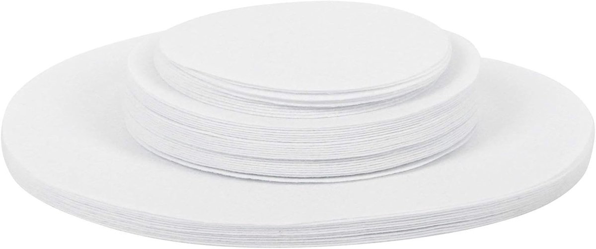 Vilten Schotelbeschermers - Vaatbeschermers Schotelmatten - Servies Beschermen - Snijdbaar Ontwerp - 48 Stuks - Wit
