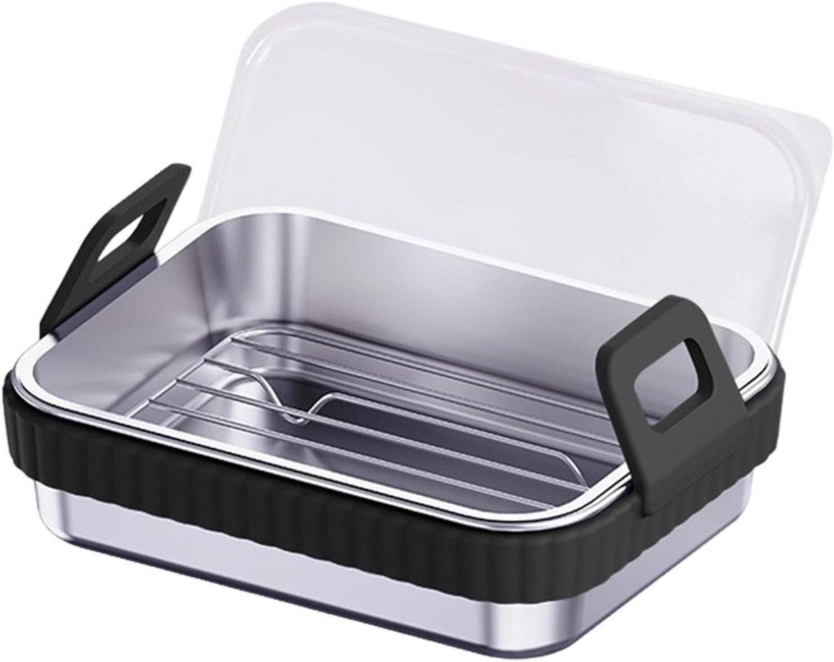 Airfryer Pan Bakplaat Keukengerei Branden Bakken Antiaanbaklaag 20 x 15 cm Zwart