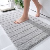 Casilin Badmat Antislip 80x150cm California - Waterabsorberende Badkamermat - Wasbaar en Sneldrogend - Voor Douche en Bad - 100% Katoen - Rechthoek - Lichtgrijs, Grijs