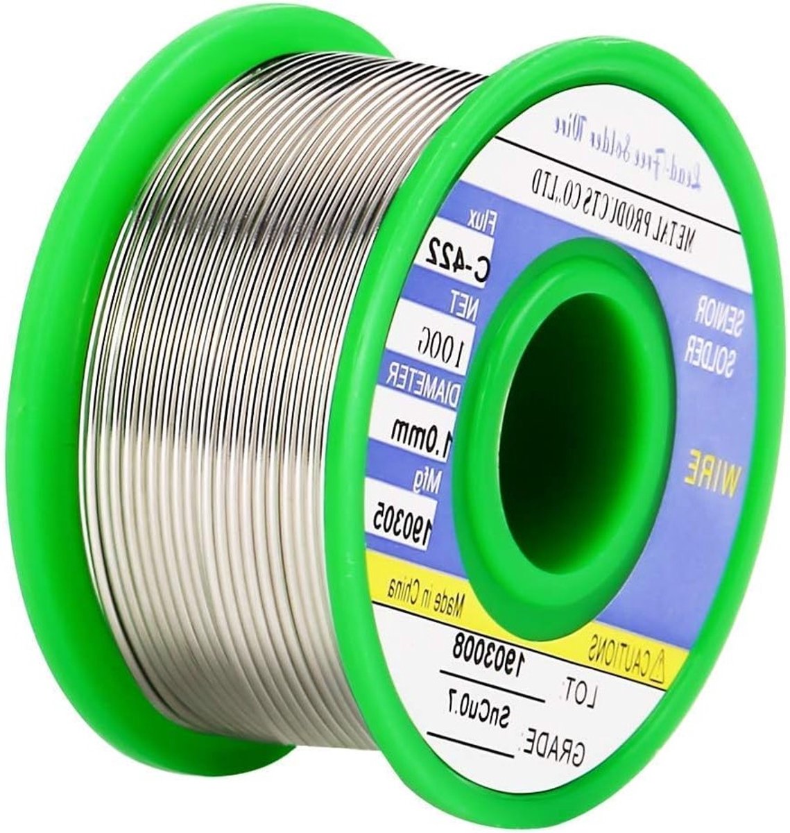 Loodvrije soldeerdraad met colofonium kern - 100g, 1mm diameter, ideaal voor elektronica en hobbyprojecten