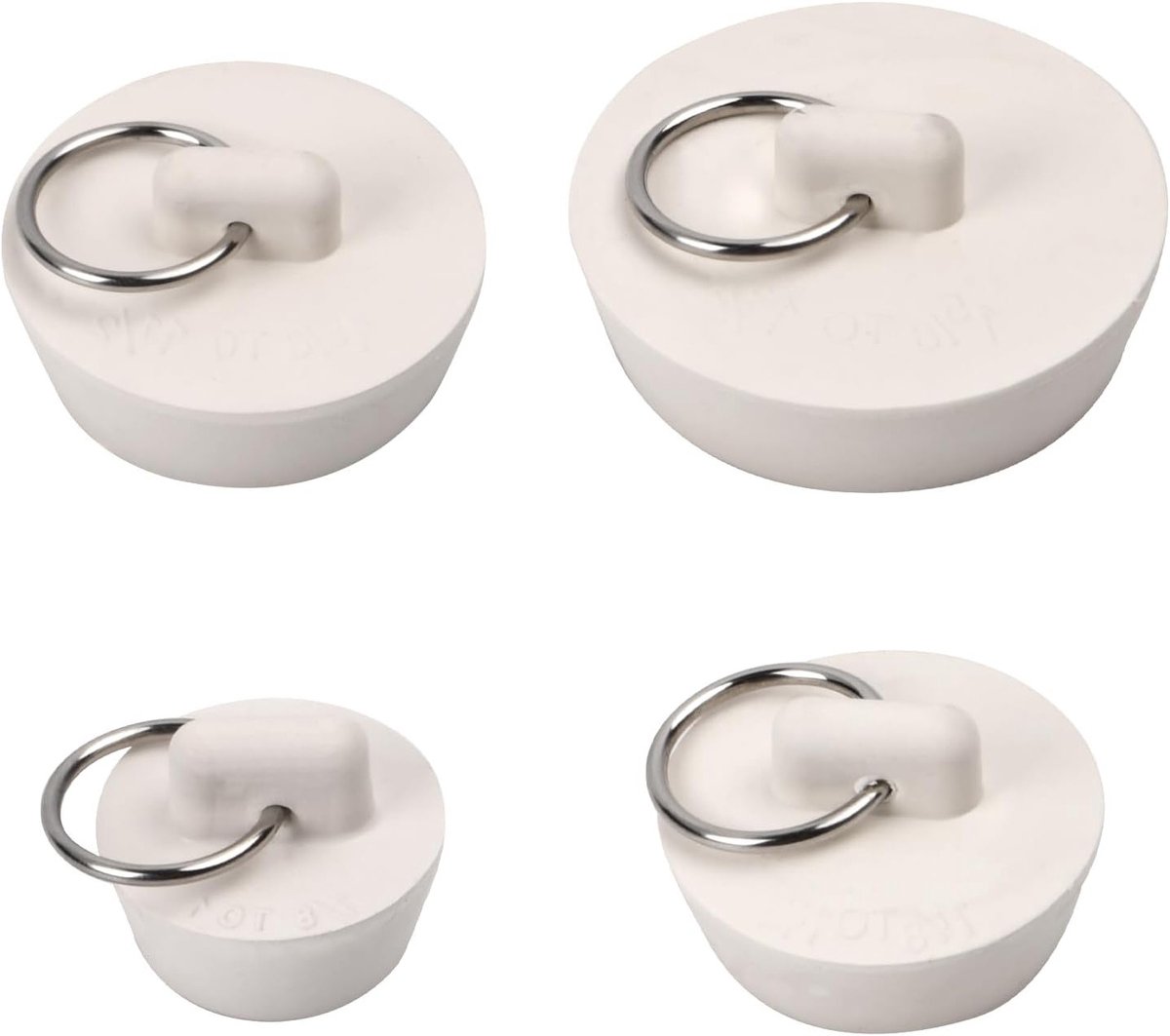 Set van 4 Rubber Stoppen met Hanger, Universele Afvoerstoppers voor Keuken, Wastafel en Badkuip, Duurzame Badstoppen en Wastafelstoppen